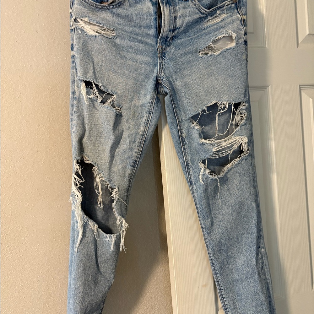 American Eagle Outfitters Blue Skinny Jeans Distressed Style